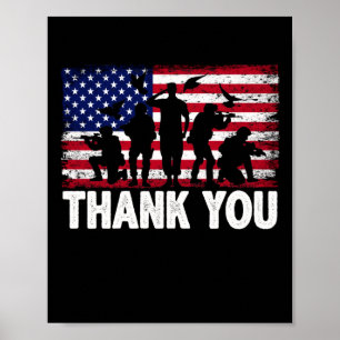 Poster Bandeira Americana Patriótica Obrigado