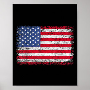 Poster Bandeira Americana Patriótica Para Homens Meninos