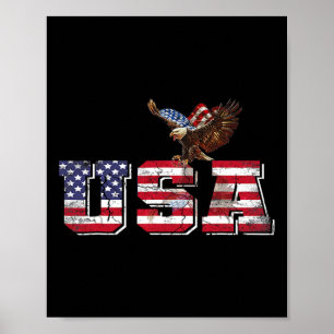 Poster Bandeira Americana Patriótica Usa 4 De Julho Águia