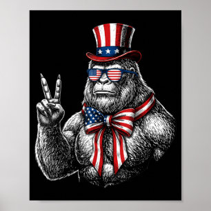 Poster Bandeira Americana Pé Grande Vermelho Branco Azul