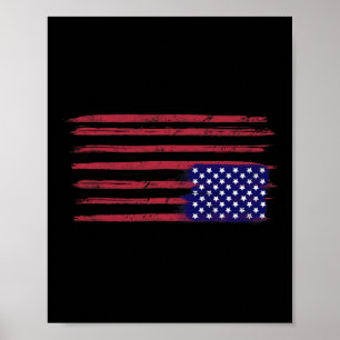 Poster Bandeira Americana Resiste De Cabeça Para Baixo No