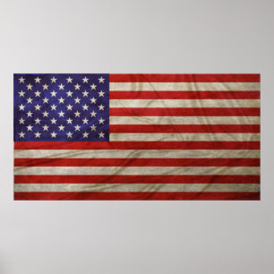 Póster Bandeira americana resistida
