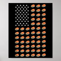 Bandeira Americana Sushi Comida EUA Patriotismo Pa