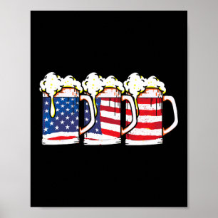 Poster Bandeira Americana Vintage Beer Brewery 4 De Julho