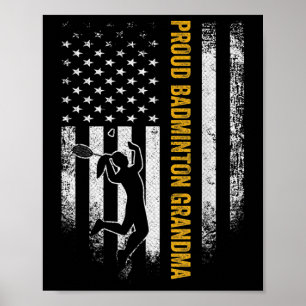 Poster Bandeira Americana Vintage EUA Avó de Badminton Or