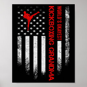 Poster Bandeira Americana Vintage EUA Kickboxer Mais ou M