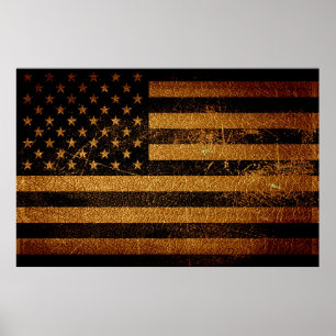 Poster Bandeira Americana Vintage Leather #3