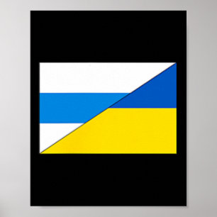 Poster Bandeira Anti-guerra Russa Bandeira da Ucrânia Net