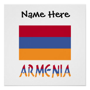 Póster Bandeira Armênia Armênia Personalização