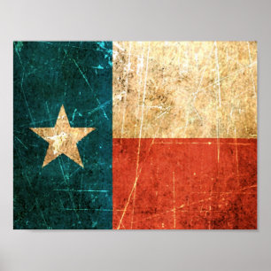 Poster Bandeira arrastada e vestida de Texas