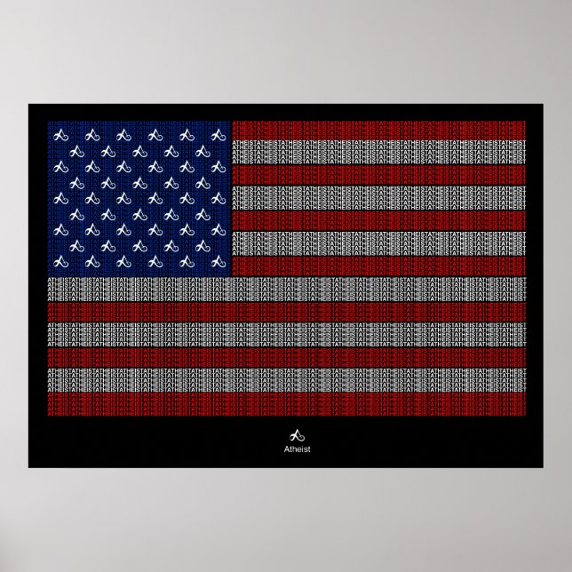Póster bandeira ateu americana americana (Frente)