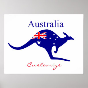 Poster Bandeira Austrália Kangaroo Thunder_Cove