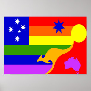 Poster Bandeira australiana do orgulho de GLBT