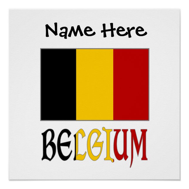 Póster Bandeira Belga Personalizada  (Frente)