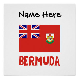 Póster Bandeira Bermudiana Personalizada das Bermudas