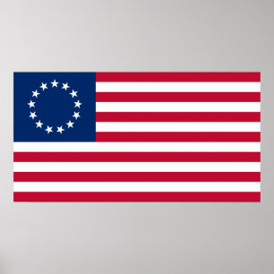 Poster Bandeira Betsy Ross, Design Americano Mais Popular