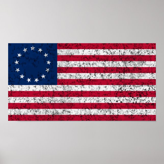Poster Bandeira Betsy Ross Distante (Frente)