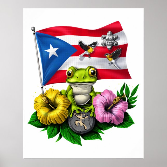Poster Bandeira Boricua Porto Rico (Frente)
