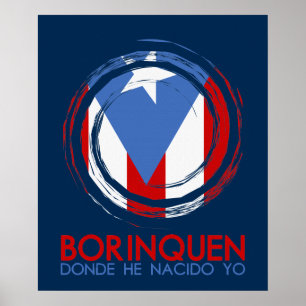 Póster Bandeira Borinquen de Puerto Rico