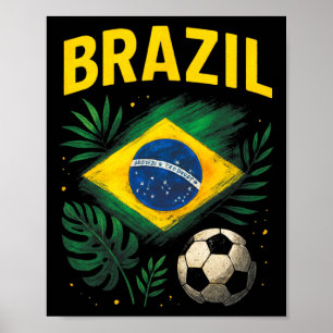 Poster Bandeira Brasileira Brasil Futebol Futebol 