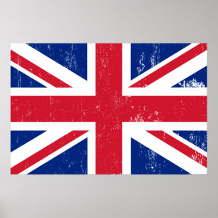 Poster Bandeira britânica BRITÂNICA do inglês de Grâ
