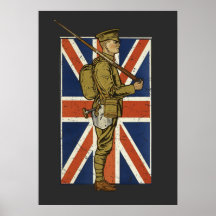 Bandeira Britânica Vintage Soldado