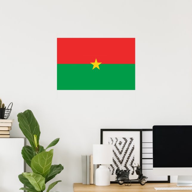 Poster Bandeira Burkina Faso (Escritório em casa)