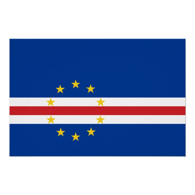 Póster Bandeira Cabo Verde (Frente)