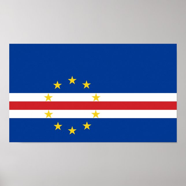 Poster Bandeira Cabo Verde (Frente)