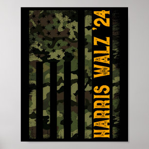 Poster Bandeira Camuflada da Eleição Presidencial Walz 20