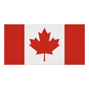 Póster Bandeira Canadense Patriótica