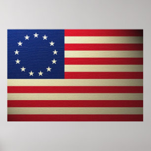 Póster Bandeira Canvased de Betsy Ross Antiqued