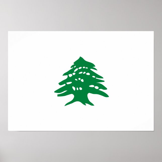 Póster Bandeira Cedar do Líbano Verde (Frente)