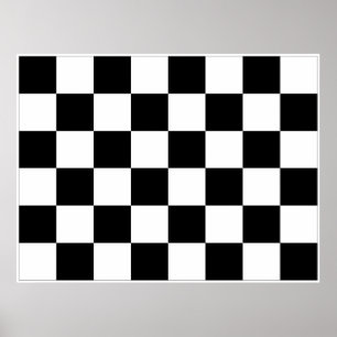 Póster Bandeira Checkered preto e branco da auto