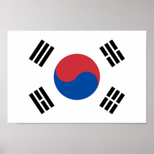 Poster Bandeira coreana sul - Coreia - Taegeukgi -