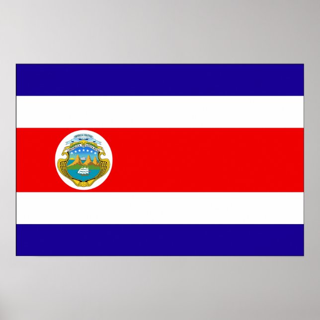 Poster Bandeira Costa Rica (Frente)
