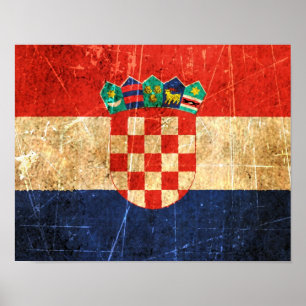Póster Bandeira croata venenosa e Vestida