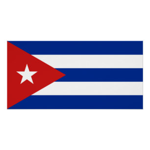 Póster Bandeira Cuba