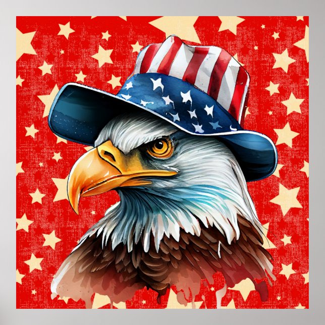 Poster Bandeira da Águia Americana (Frente)