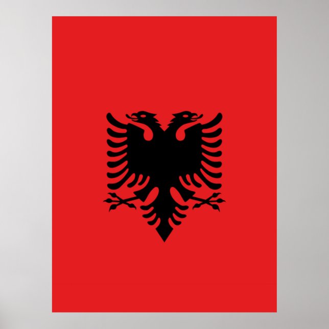 Poster Bandeira da Albânia (Frente)