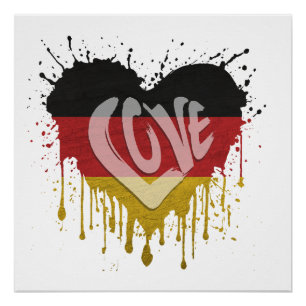 Póster Bandeira da Alemanha do Amor