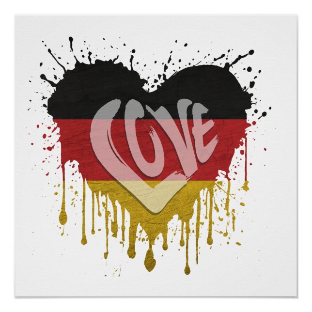 Póster Bandeira da Alemanha do Amor (Frente)