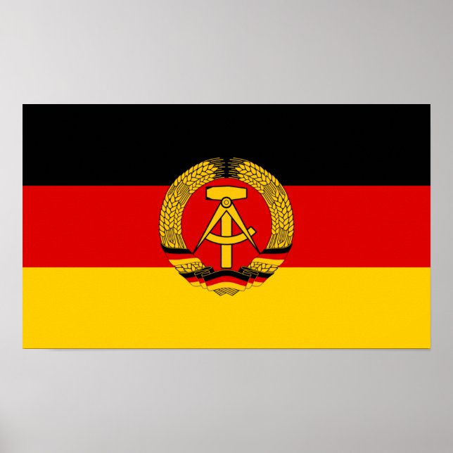 Póster Bandeira da Alemanha Oriental (Frente)