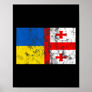 Poster Bandeira da amizade vintage Ucrânia ucraniana Geór