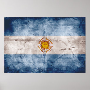Póster Bandeira da Argentina meteorizada
