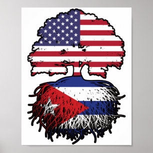 Poster Bandeira da Árvore Americana Cubana