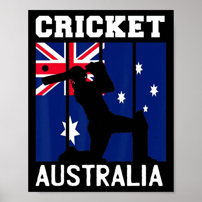 Poster Bandeira da Austrália Torcedores de críquete Jogad (Frente)