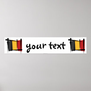 Póster Bandeira da bandeira da escova de Bélgica
