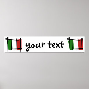 Póster Bandeira da bandeira da escova de Italia