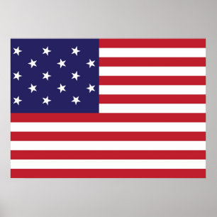 Poster Bandeira da bandeira star spangled dos Estados